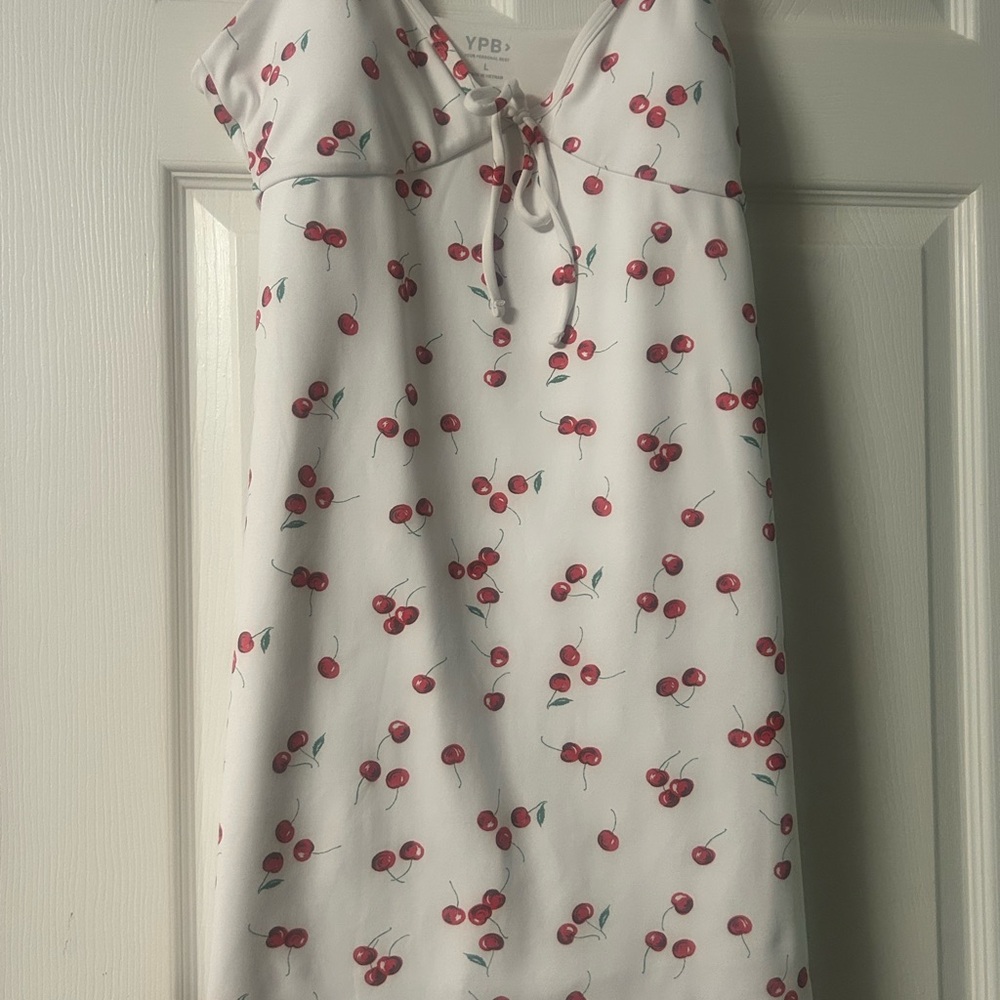 Abercrombie Kids White Cherry Print Mini Dress